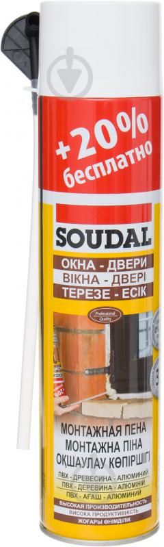 Пена монтажная SOUDAL 500 мл +20% 600 мл - фото 1