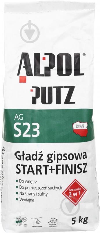 Шпаклевка Alpol гипсовая 2в1 (старт+финиш) Putz AG S23 5кг - фото 1