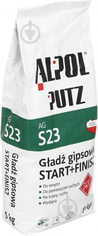 Шпаклевка Alpol гипсовая 2в1 (старт+финиш) Putz AG S23 5кг - фото 2
