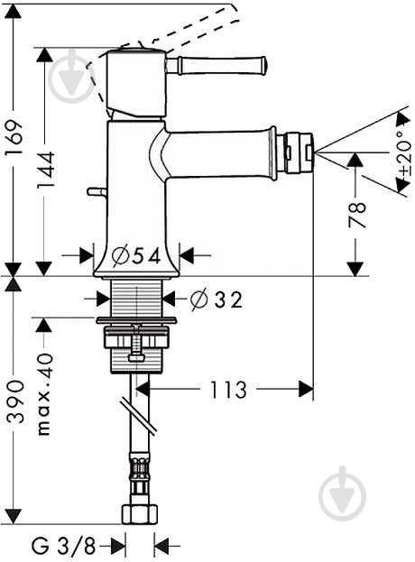 Смеситель для биде Hansgrohe Talis Classic С (14120000) - фото 2