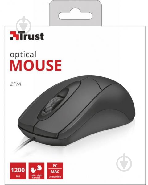 Мышка Trust Ziva Optical mouse Black USB black - фото 4