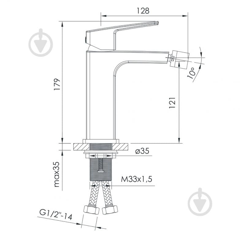 Смеситель для биде Imprese Grafiky ZMK041807070 - фото 2
