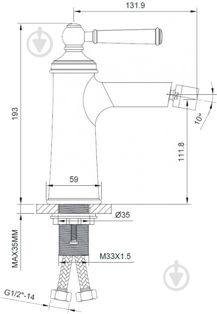 Смеситель для биде Imprese Hydrant (ZMK031806070) - фото 2 Смеситель для биде Imprese Hydrant (ZMK031806070) - фото 2