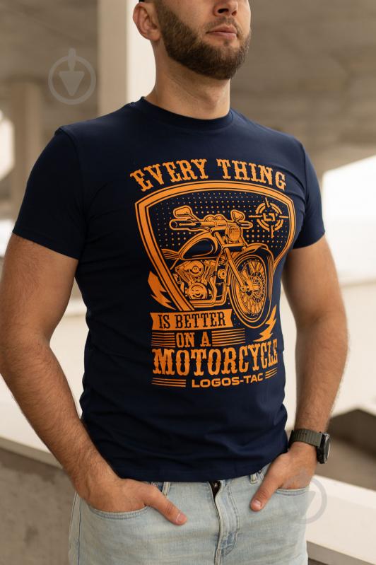 Футболка LOGOS-Tac с принтом Motorcycle 04-09-00-0074 р.4XL синий - фото 2