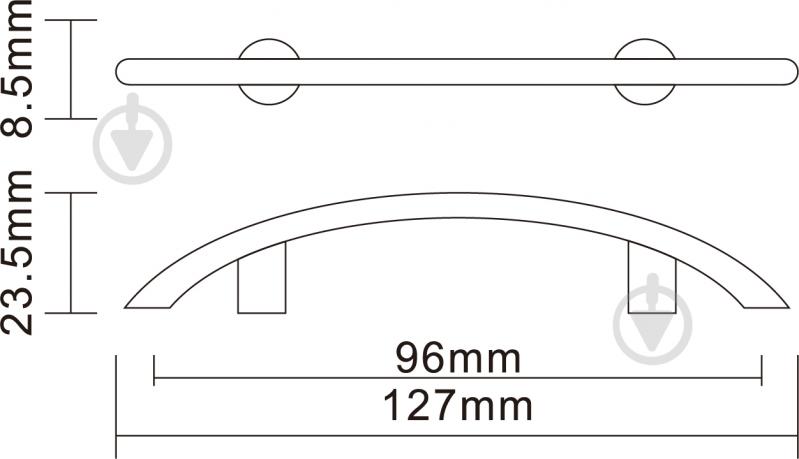 Мебельная ручка скоба DC DS 05 G2 A 96 мм хром - фото 4