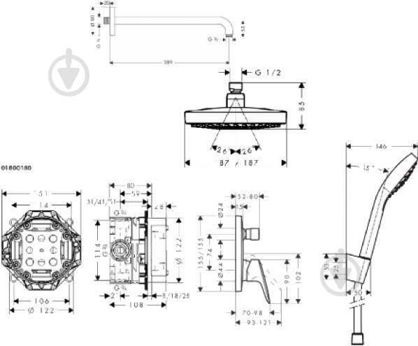 Душова система Hansgrohe Logis 71405111 - фото 7 Душова система Hansgrohe Logis 71405111 - фото 7