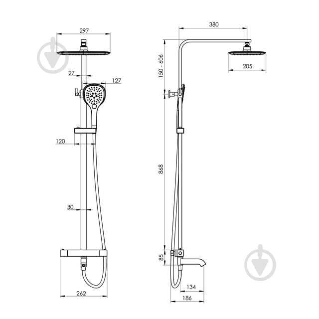 Душевая система Imprese Centrum T-10300LT с термостатом - фото 2