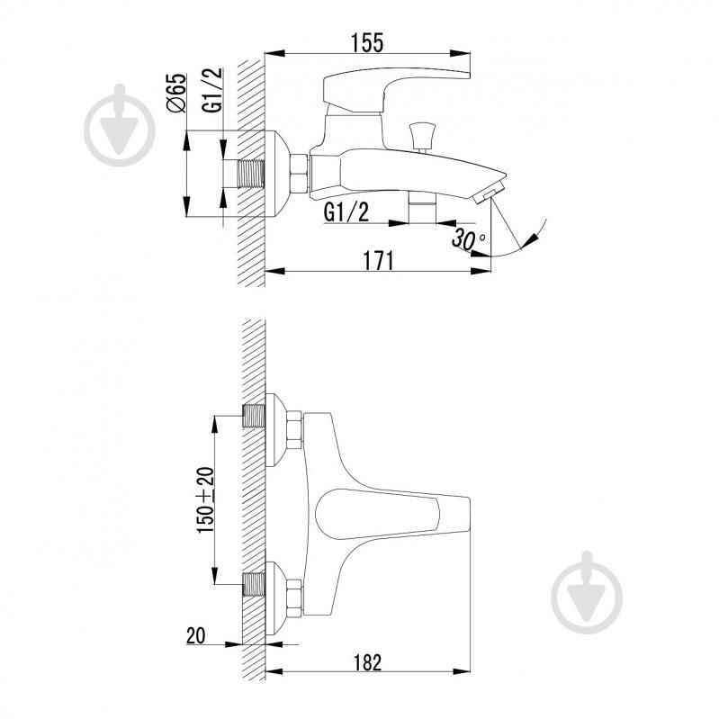 Смеситель для ванны Imprese Jesenik 10140 - фото 2 Смеситель для ванны Imprese Jesenik 10140 - фото 2