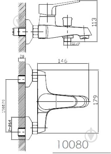 Змішувач для ванни Imprese Witow 10080 - фото 2 Змішувач для ванни Imprese Witow 10080 - фото 2