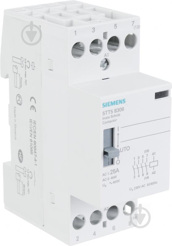 Контактор Siemens AUT 4НО AC 230, 400V 25A 5TT5830-6 - фото 1