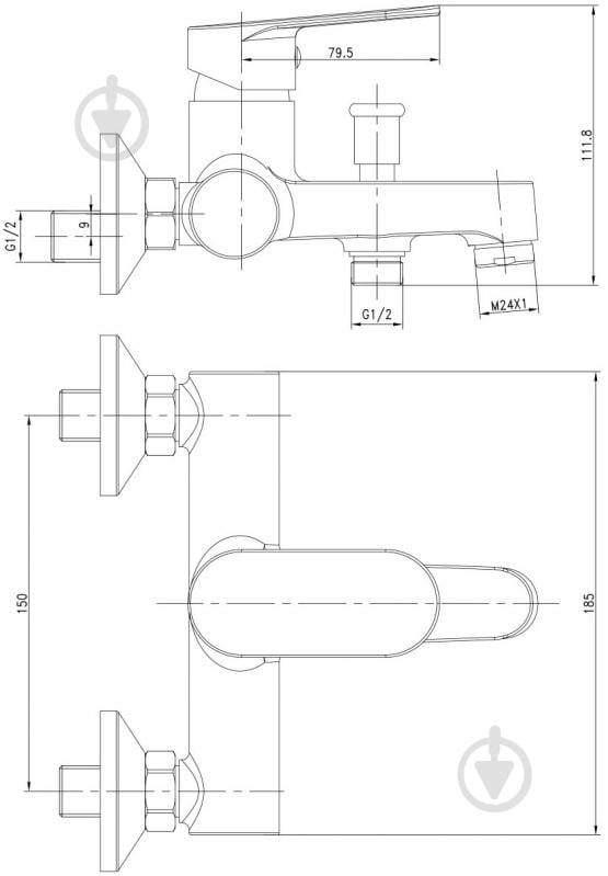 Смеситель для ванны Imprese Lesna (10070) - фото 2 Смеситель для ванны Imprese Lesna (10070) - фото 2