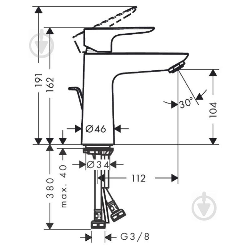 Змішувач для умивальника Hansgrohe Talis E 71710670 чорний матовий - фото 2