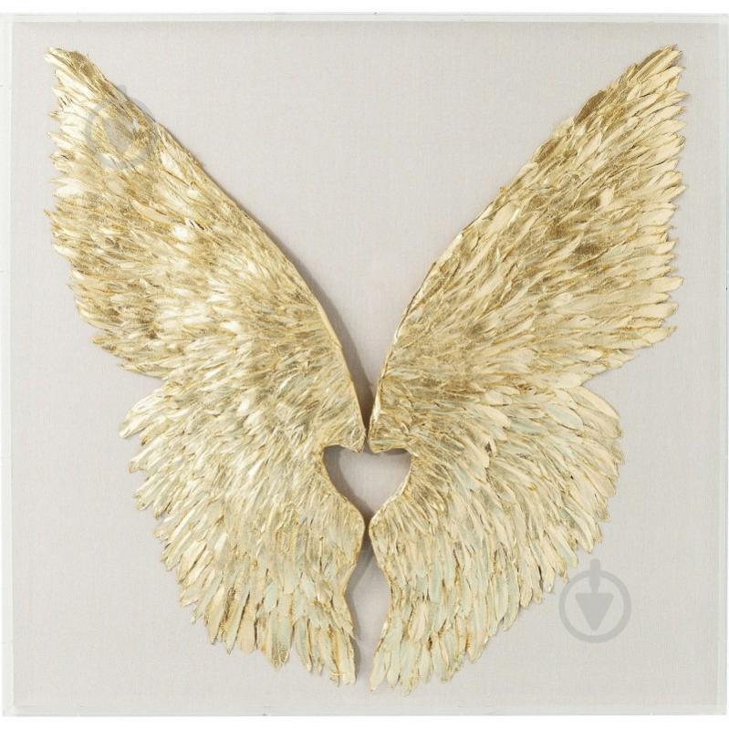 Декор настінний KARE Design Wings Gold White 120x120x0,8 см 120x120 см золото - фото 1