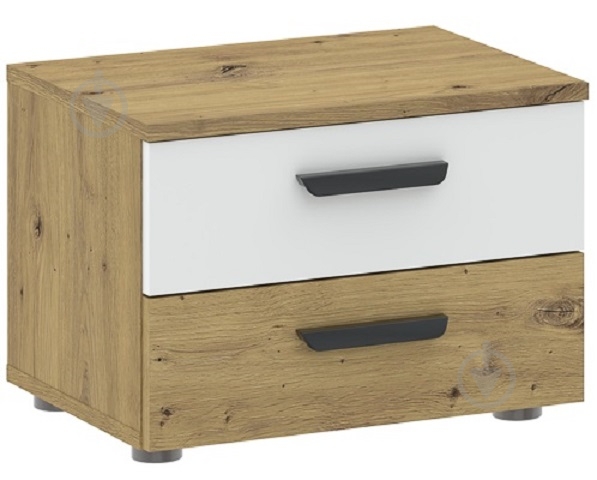 Тумба приліжкова Intermeble BASIC TWO 2ш 452x324x350 мм дуб артізан/білийдуб артізан - фото 1 Тумба приліжкова Intermeble BASIC TWO 2ш 452x324x350 мм дуб артізан/білийдуб артізан - фото 1