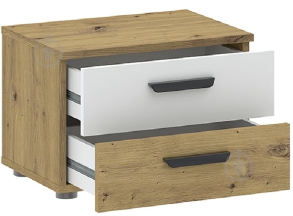 Тумба приліжкова Intermeble BASIC TWO 2ш 452x324x350 мм дуб артізан/білийдуб артізан - фото 2 Тумба приліжкова Intermeble BASIC TWO 2ш 452x324x350 мм дуб артізан/білийдуб артізан - фото 2