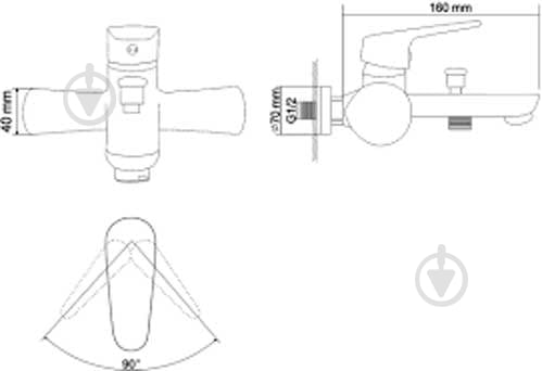 Змішувач для ванни RJ Batterfly RBZ074-3 - фото 2