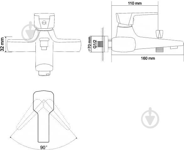 Смеситель для ванны RJ Rock RBZ078-3 - фото 2