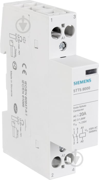 Контактор Siemens 2НО AC230V 20A 5TT5800-0 - фото 1