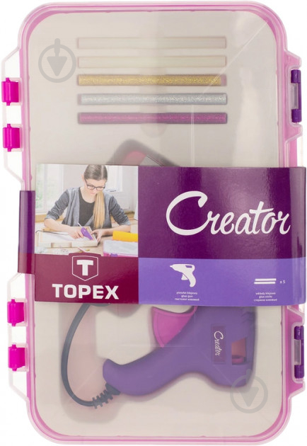 Пістолет клейовий Topex Creator кейс клей 5 шт 42E505 - фото 7