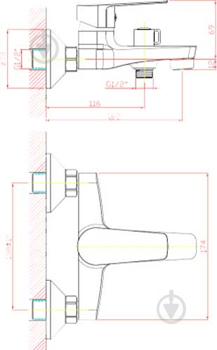 Змішувач для ванни RJ Lotus RBZZ002-3 - фото 2