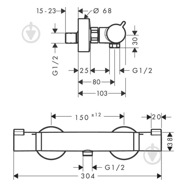 Змішувач для душу Hansgrohe Ecostat Comfort 13116670 чорний матовий - фото 2