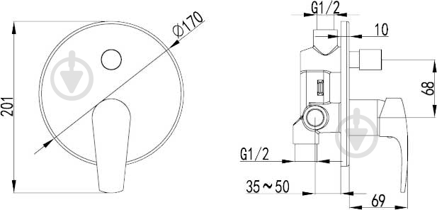Змішувач для ванни Imprese Jesenik VR-31140 - фото 2