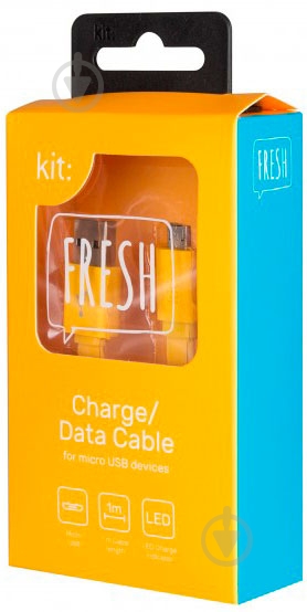 Кабель Kit USB – microUSB 1 м желтый (8600USBFRESHYL) - фото 2