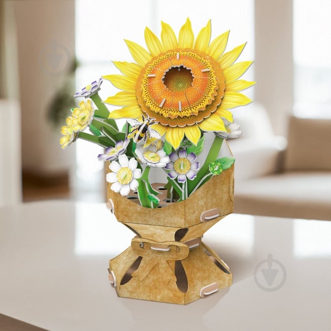 3D-пазл CubicFun Букет квітів Соняшник W3303h - фото 3