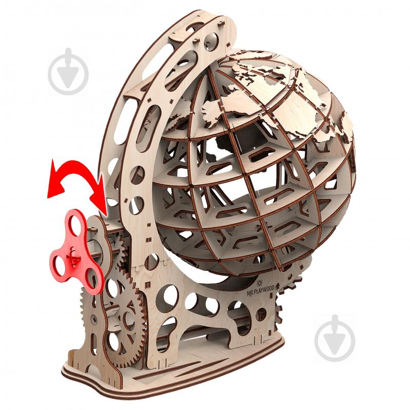 Деревянный 3D-конструктор Mr.Playwood Глобус механический 10202 - фото 4