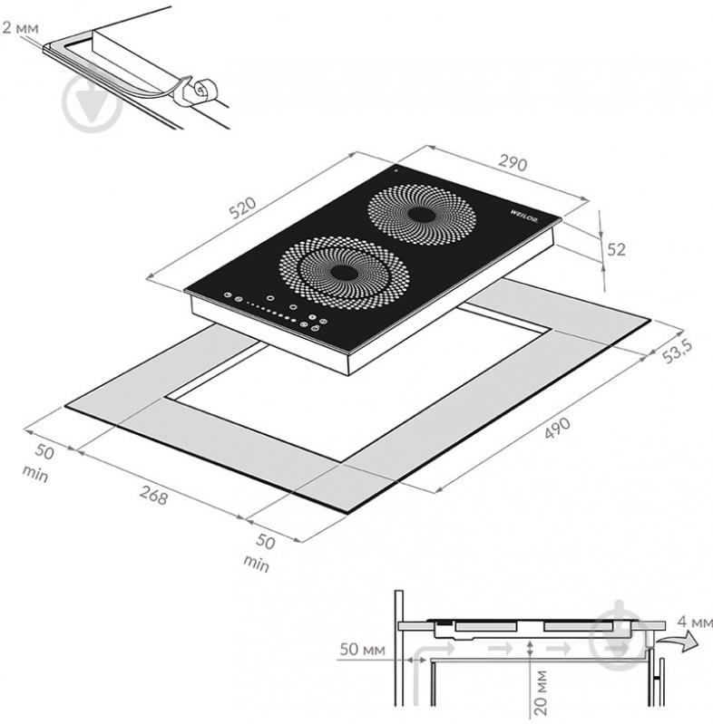 Варочная поверхность электрическая WEILOR WHC 332 Black - фото 5