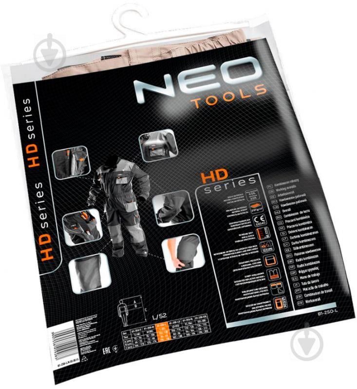 Комбінезон робочий NEO tools р. XXL зріст 5-6 81-250 чорно-сірий - фото 7