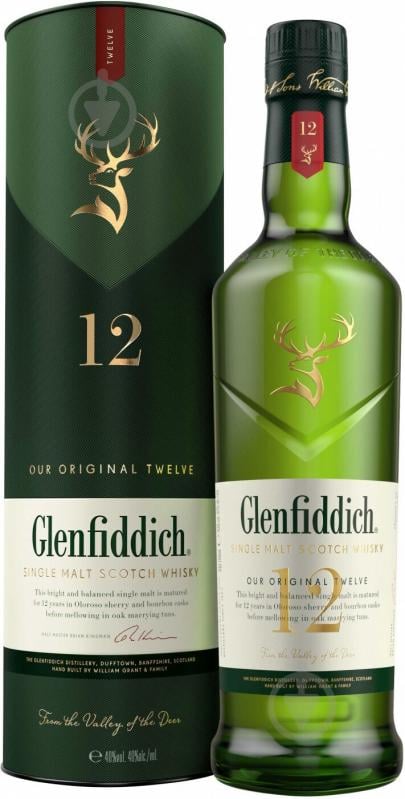 Віскі Glenfiddich односолодовий 12 yo 1 л - фото 1