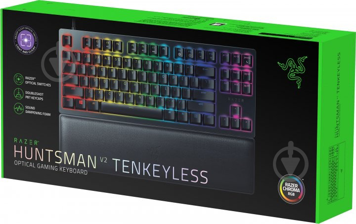 Клавиатура Razer Huntsman V2 Tenkeyless Purple Optical Switch RU USB (RZ03-03941400-R3R1) black - фото 6