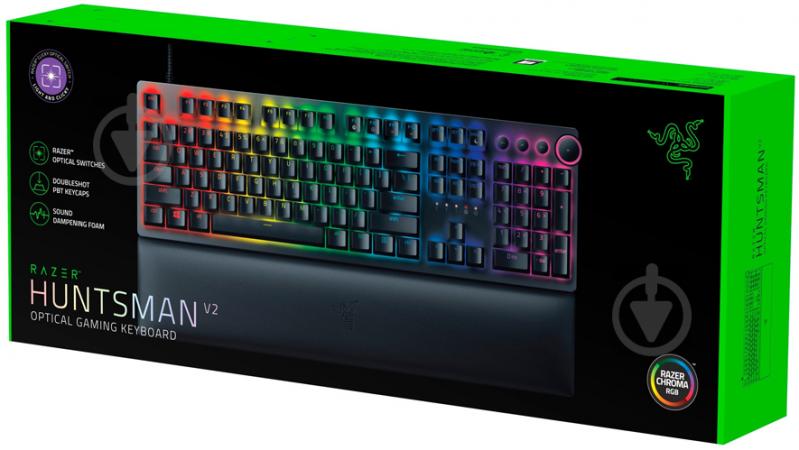 Клавиатура Razer Huntsman V2 Purple Optical switch (RZ03-03931300-R3R1) black - фото 6