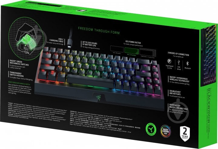 Клавіатура бездротова Razer BlackWidow V3 Mini Hyperspeed Green Switch RU (RZ03-03891600-R3R1) black - фото 7