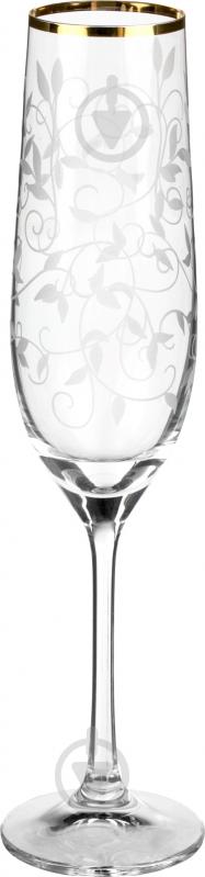 Набор бокалов для шампанского Bohemia Lido золото 190 мл 2 шт. - фото 1