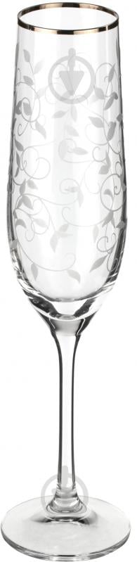 Набір бокалів для шампанського Bohemia Lido платина 190 мл 2 шт. - фото 1