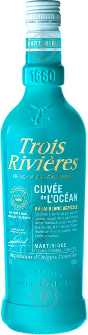 Ром TROIS RIVIERES агриколь белый Cuvee De L'ocean А.О.С 0.7 л 42% 0,7 л - фото 1