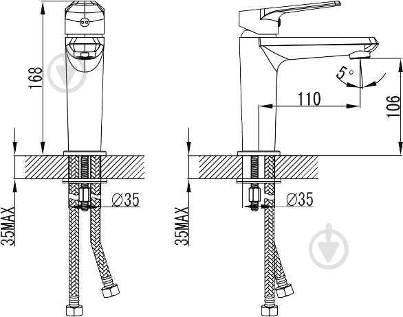 Смеситель для умывальника Imprese Barka (5265) - фото 2 Смеситель для умывальника Imprese Barka (5265) - фото 2
