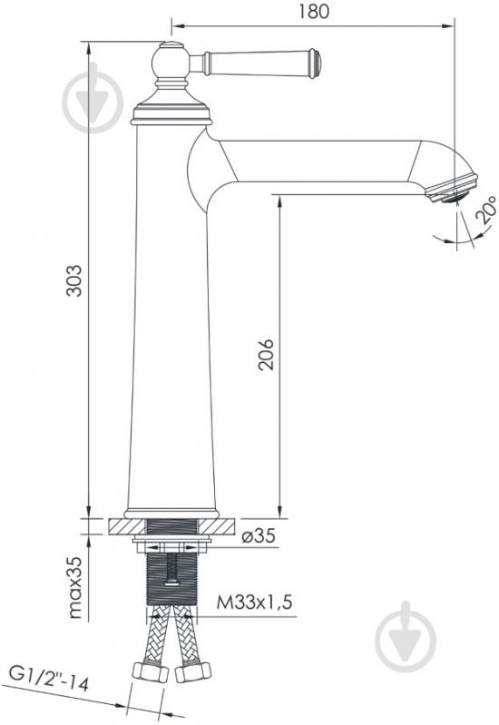 Смеситель для умывальника Imprese Hydrant ZMK031806011 - фото 2