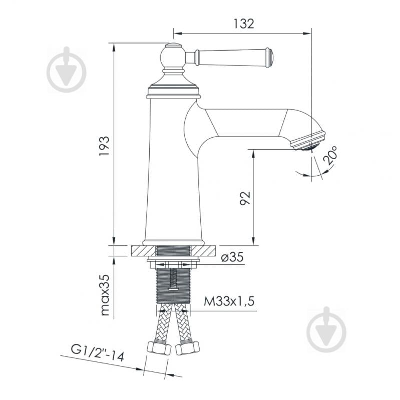 Змішувач для умивальника Imprese Hydrant ZMK031806010 - фото 2