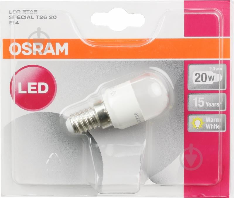 Лампа светодиодная Osram Star 2,3 Вт T26 мягкая белая E14 220 В 2700 К 4052899961289 - фото 3