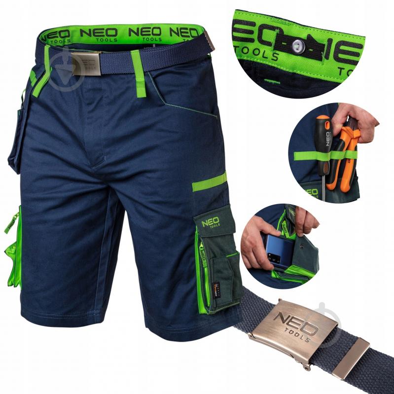 Шорты NEO tools Premium р. XXL 81-276 синий - фото 2