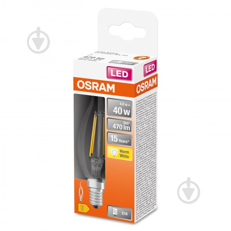 Лампа светодиодная Osram CW 5,5 Вт E14 2700 К 220 В прозрачная 4052899961890 - фото 1