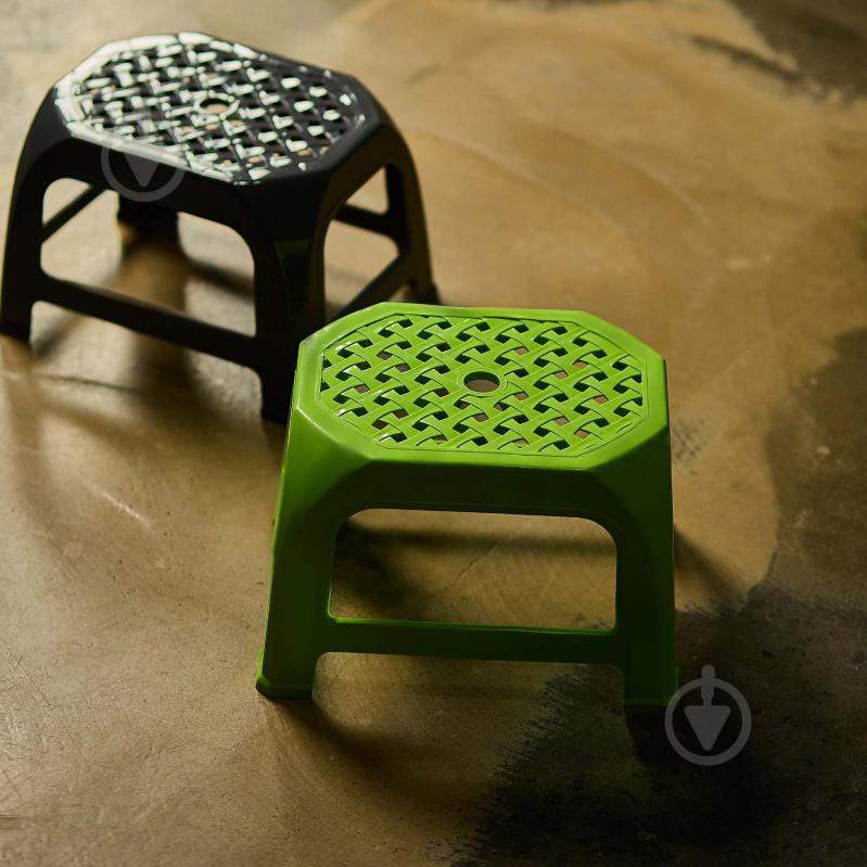 Табурет пластиковый Алеана Кроха 20x30,6x24 см оливковый - фото 3