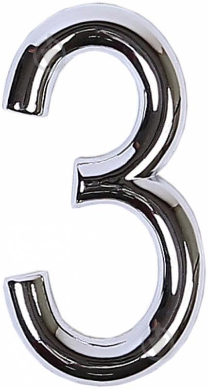 Цифра 3 цинк хром 75 мм Larvij LNZ754 CP #3 - фото 1