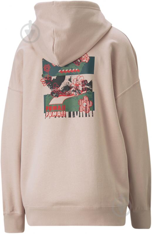 Джемпер Puma DOWNTOWN OVERSIZED GRAPHIC HOODIE TR 53716547 р.XL бежевий - фото 2