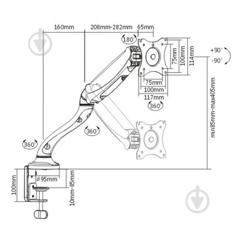 Кронштейн для крепления ITECHmount MBSG-02F поворотно-наклонные 10"-29" черный - фото 10