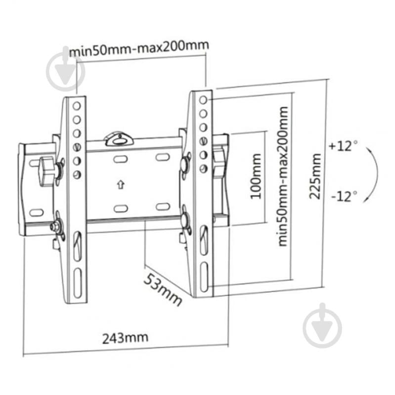 Крепление для телевизора ITECHmount PB2T наклонные 19"-42" черный - фото 5