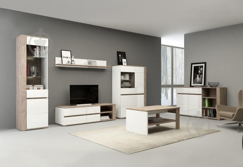 Комод Accord Ares AS4 дуб эндгрейн/белый глянец - фото 3